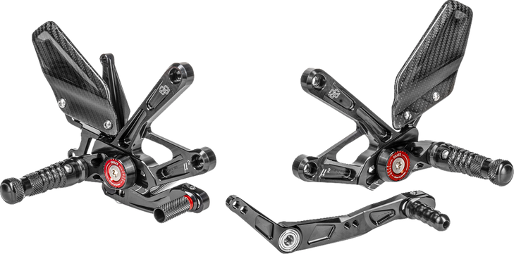 Gilles Tooling Mue2 Rearset - Black - Yamaha Mue2-Y01-B