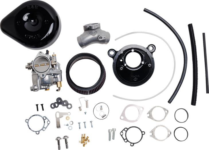 S&S Cycle Super E Carburetor With Stealth Air Cleaner Kit - Gloss Black - Evolution Big Twin 110-0146