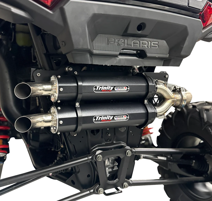 Dual Slip-On Mufflers - Brushed Aluminum Tr-4186S