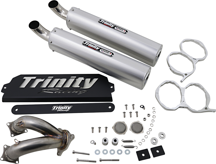 Trinity Racing Stage 5 Slip-On Mufflers - Brushed Tr-4173S