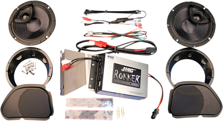 J & M 200 W Amplifier/Speaker Kit - '98-'13 Fltr Rpkt-200Hr13