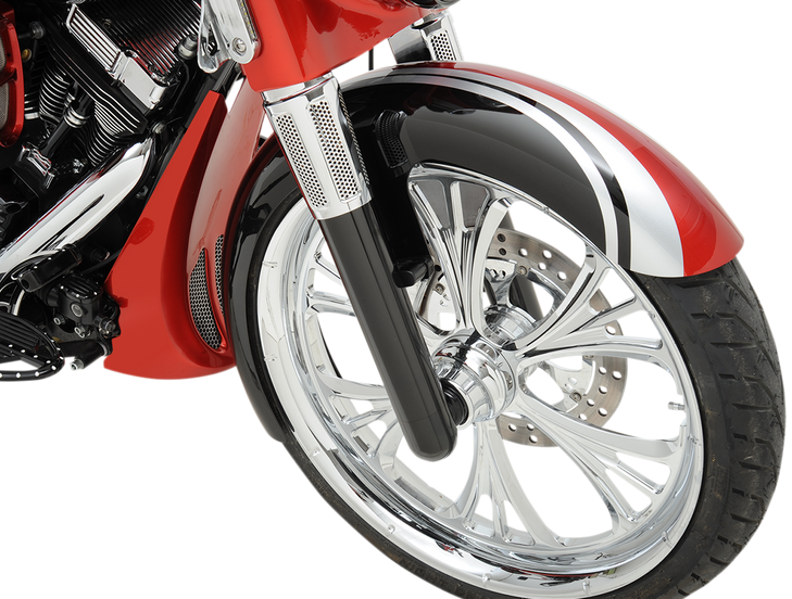 Arlen Ness Fork Legs - Black Anodized - Hot Legs - Custom Single Disc - Smooth 40-511