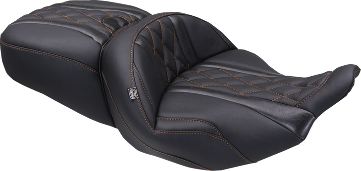 Mustang Seat Super Touring Dlx One Piece Orange Thread 89411Mo