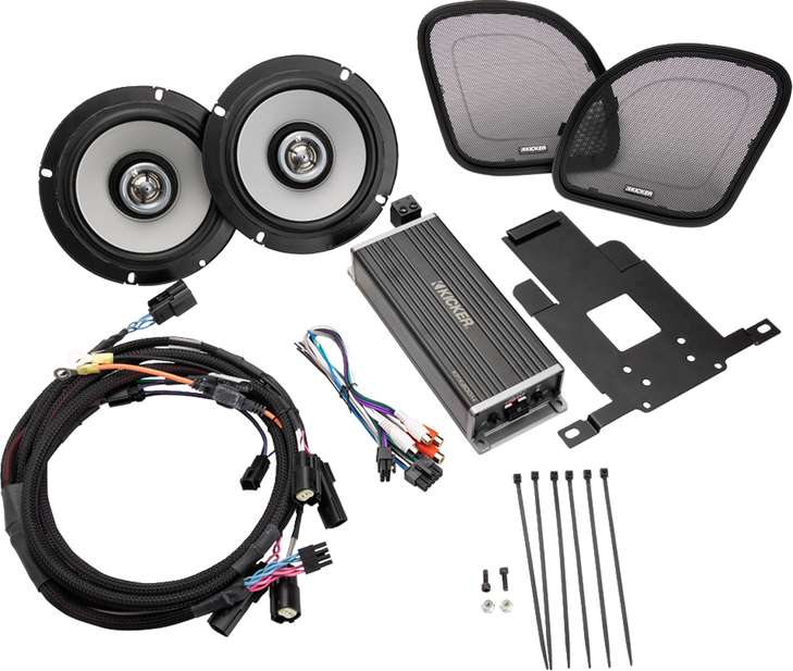 Kicker 6-1/2" Speaker/300 W Amplifier Kit - Road Glide 50Hdr154