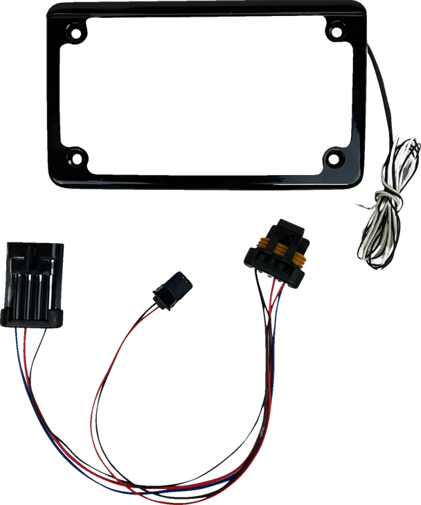 Custom Dynamics License Plate Frame - Led - W/ Tag Light - Black - Sxs Cd-Lpf-Rzrtrail