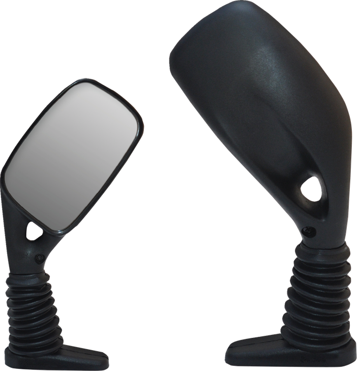 Parts Unlimited Mirrors - Snowmobile - Side View - Rectangular - Black