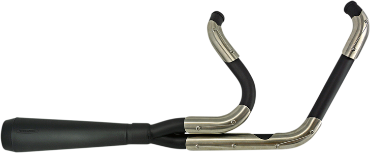 Trask Assault 2:1 Exhaust - Black/Stainless Steel - '07-'17 Softail Tm-5060Bk