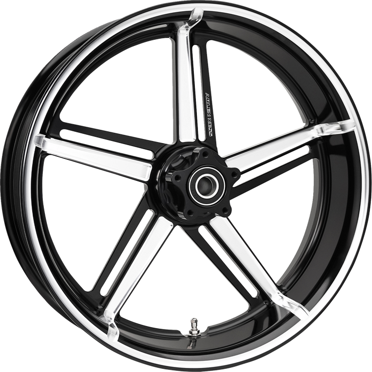 Arlen Ness Wheel - Factory 24 - Front - Black/Contrast Cut - 21X3.5 71-422