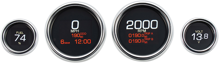 Dakota Digital Mlx 4-Gauge Instrument Kit - Chrome Bezel Mlx-8496