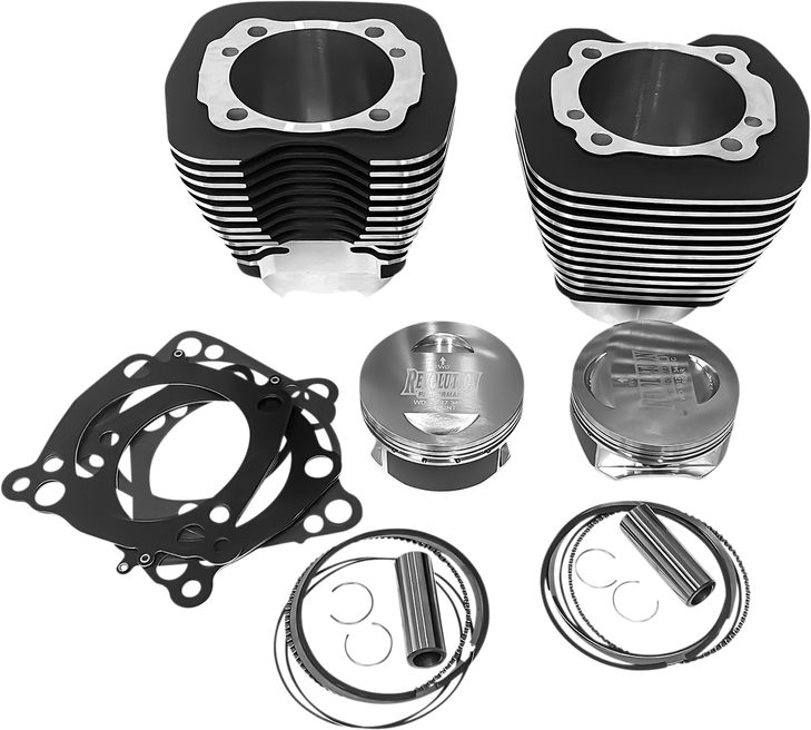 Revolution Performance, Llc Cylinder Kit - 124" - Black With Highlighted Fins - Twin Cam Rp201-126W
