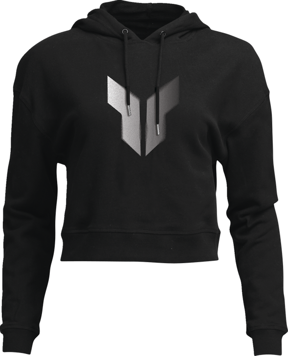 Women'S Noise Pullover Crop Hoodie - Black - Medium