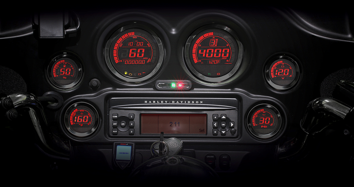 Koso North America Hd-02 6-Piece Gauge Kit - Black Ba050907