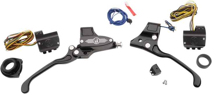 Performance Machine (Pm) Handlebar Control Set - Cable - 9/16" Master Cylinder - Black 0062-4019-Bm