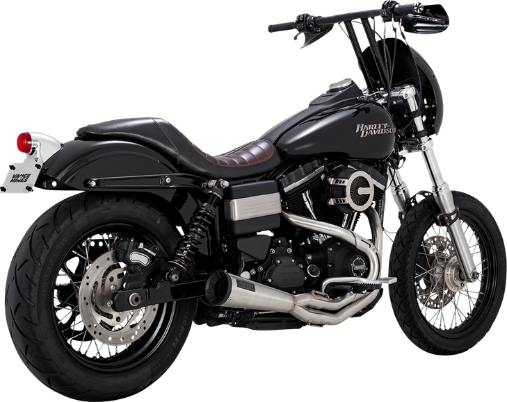 Vance & Hines 2-Into-1 Upsweep Exhaust System - Brushed - Stainless Steel 27325