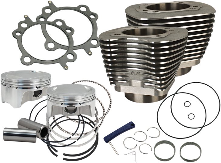 S&S Cycle 4" Big Bore Bolt-In Sidewinder Cylinder Kit - 110" - Black 910-0651