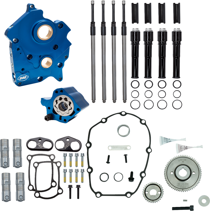 Cam Chest Kit Without Cams - Gear Drive - Oil Cooled - Black Pushrods - M8 310-1258