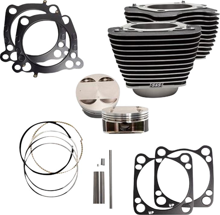 S&S Cycle Cylinderkit 4.25"Bore 4.625"Stroke Blkgranite W/Highlightm8 910-0762A