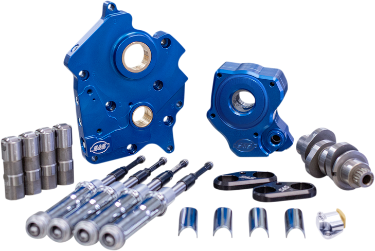 S&S Cycle Cam Chest Kit With Plate - Chain Drive - Water Cooled - 465 Cam - Chrome Pushrods - M8 310-0999B