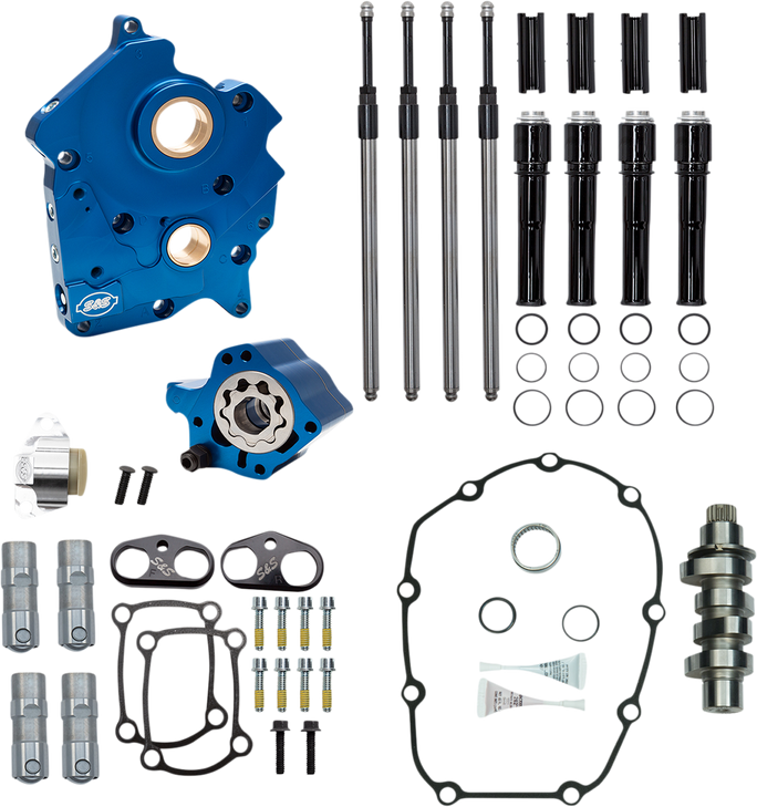 S&S Cycle Cam Chest Kit With Plate - Chain Drive - Water Cooled - 475 Cam - Black Pushrods - M8 310-1008B