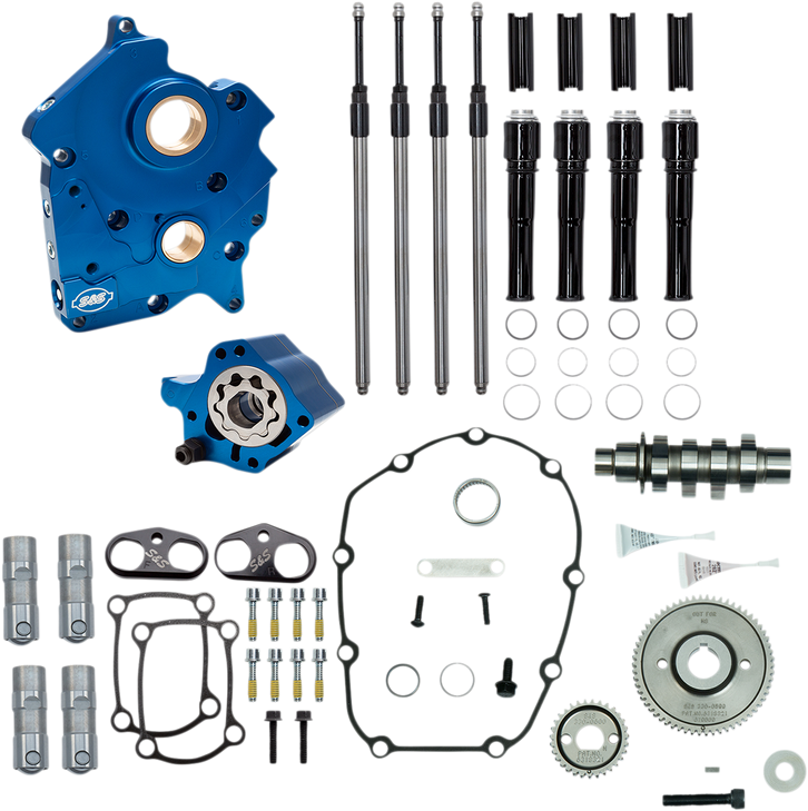 S&S Cycle Cam Chest Kit With Plate - Gear Drive - Water Cooled - 465 Cam - Black Pushrods - M8 310-1009A