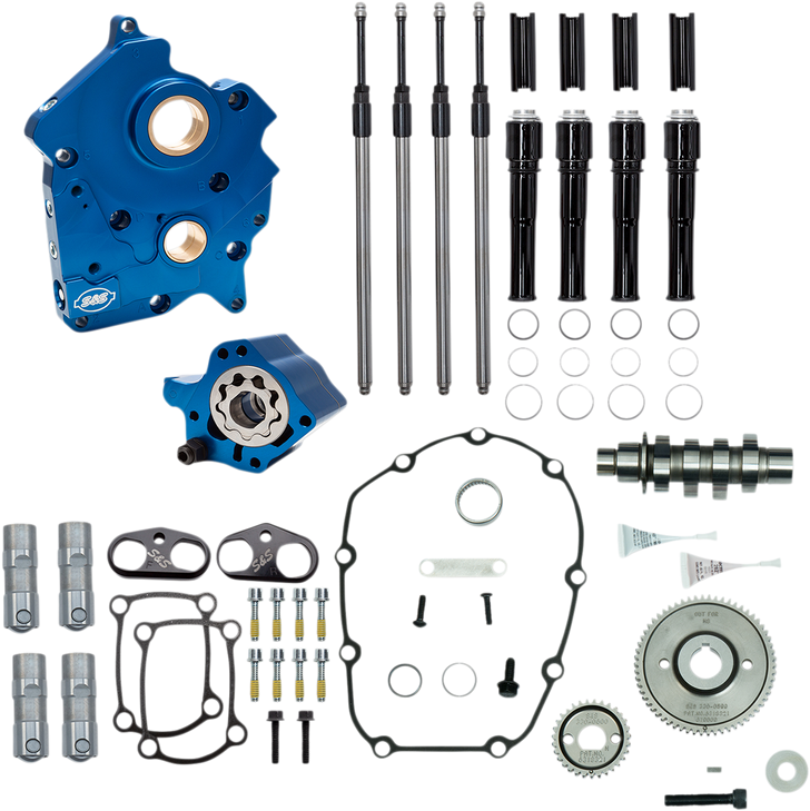 S&S Cycle Cam Chest Kit With Plate - Gear Drive - Water Cooled - 475 Cam - Black Pushrods- M8 310-1010A