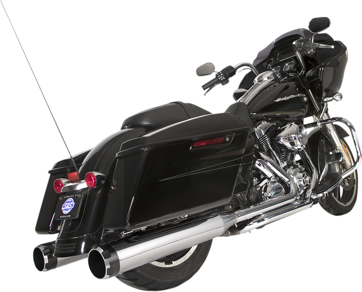 S&S Cycle El Dorado Dual Exhaust System - Chrome - Black Thruster 550-0677B