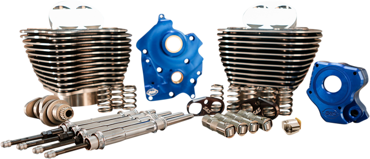 S&S Cycle 128" Power Package Engine Performance Kit - Chain Drive - Black Granite With Highlighted Fins 310-1109B