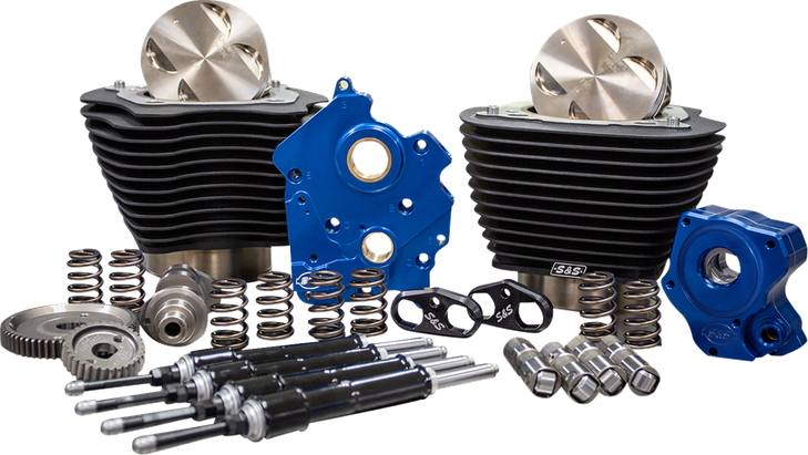 S&S Cycle Powerpack Oil Cool 4.25"Bore 4.5"Stroke M8 Blk W/Hilight 310-1103C
