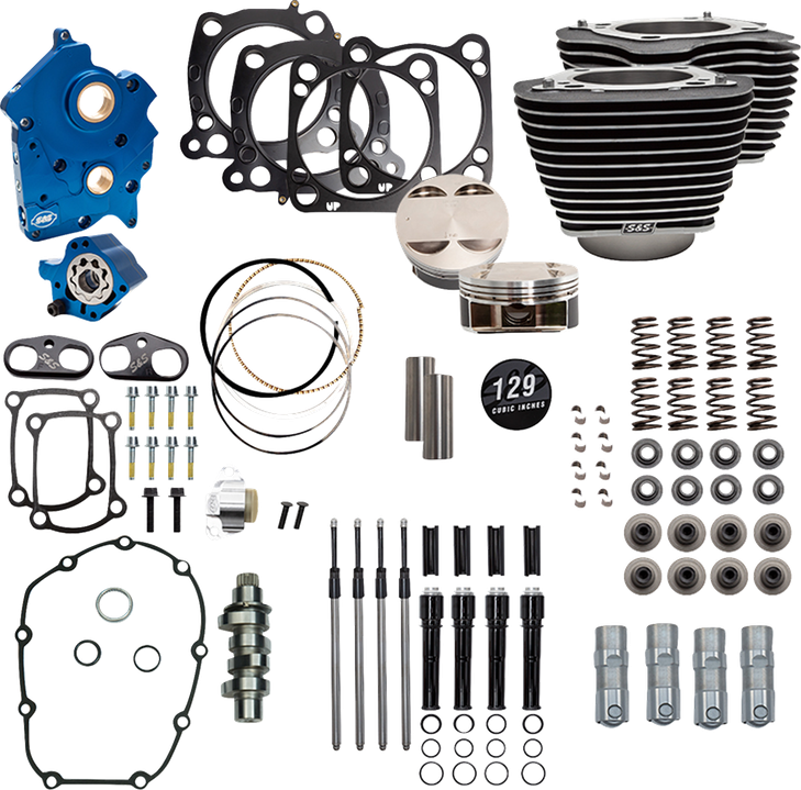 S&S Cycle Powerpak Oilcool 4.320"Bore 4 3/8"Stroke 550G Cam Wbw/Hi M8 310-1225C