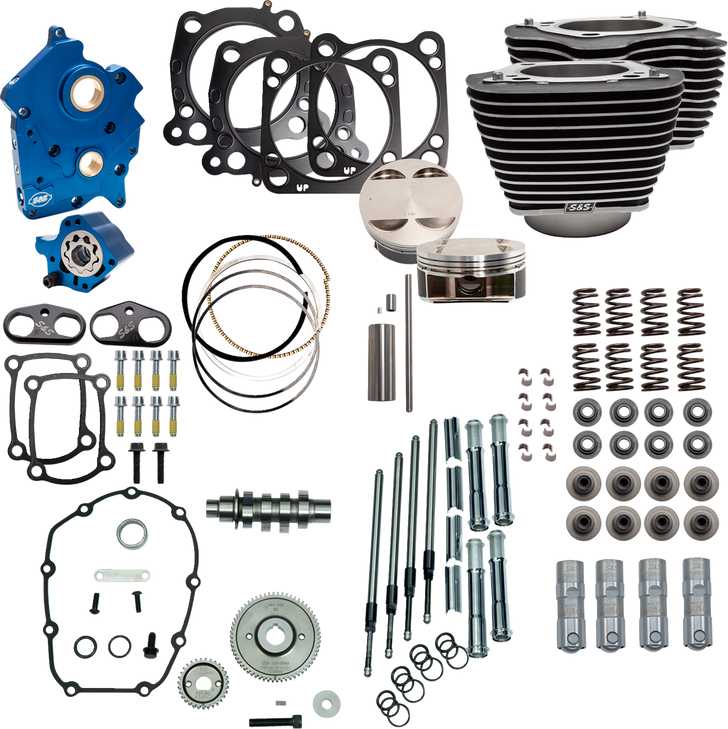 S&S Cycle Powerpak Oil Cool 4.25"Bore4.375"Strokem8 Blk W/O Highlight 310-1053C