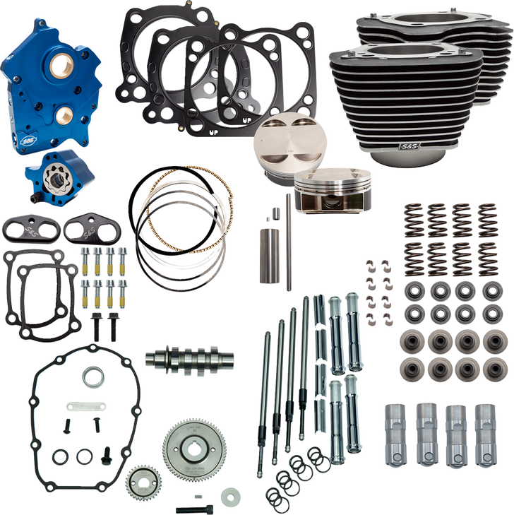 S&S Cycle Powerpak Watercool 4.25"Bore4.375"Stroke M8 Blk W/Highlite 310-1051C