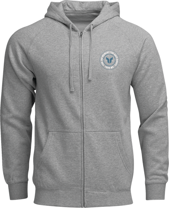 Badge Zip-Up Hoodie - Heather Gray - Xl