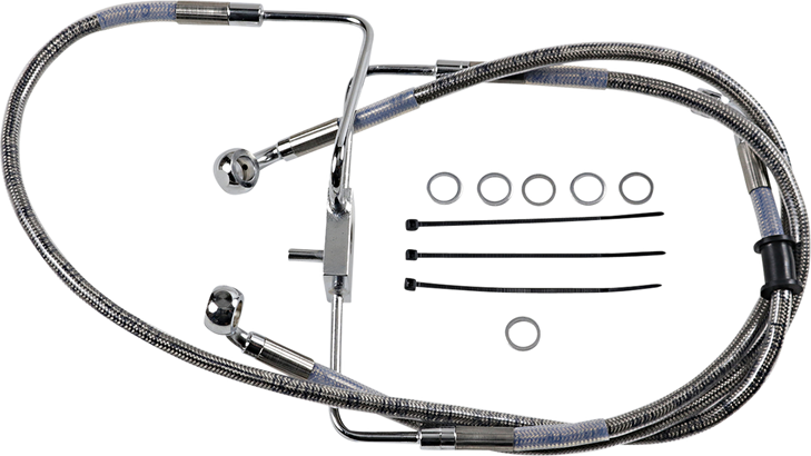 Drag Specialties Brake Line - +10" - Stainless Steel - Xl