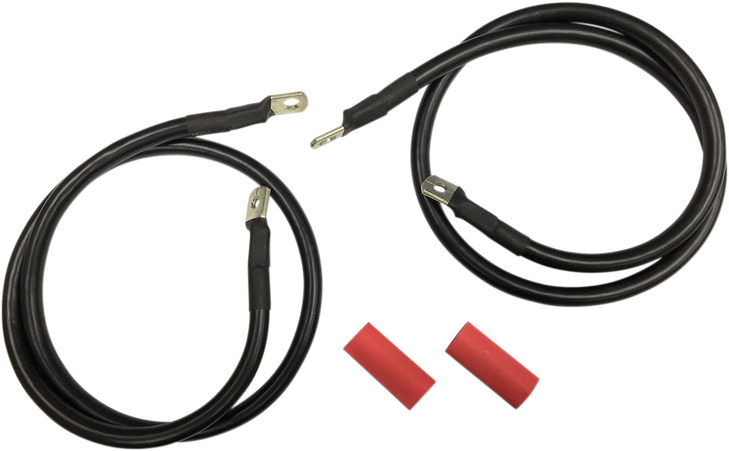 Drag Specialties Black Battery Cable Set - '89-'92 Fl