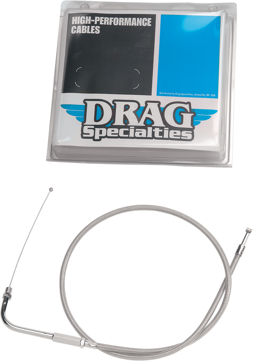 Drag Specialties Stainless Braided Throttle Cable - 28-1/2"