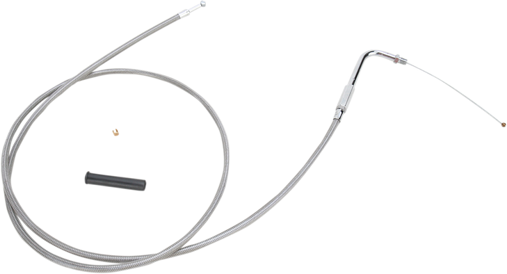Drag Specialties Stainless Braided Throttle Cable - 52"