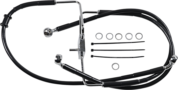 Drag Specialties Brake Line - +6" - Black - Xl