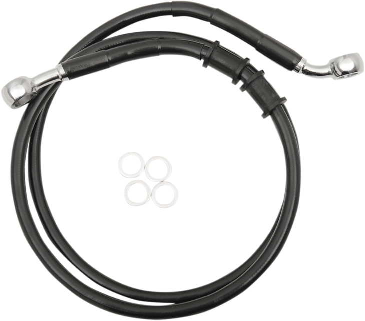 Drag Specialties Brake Line - Front - +12" - Black - Xl
