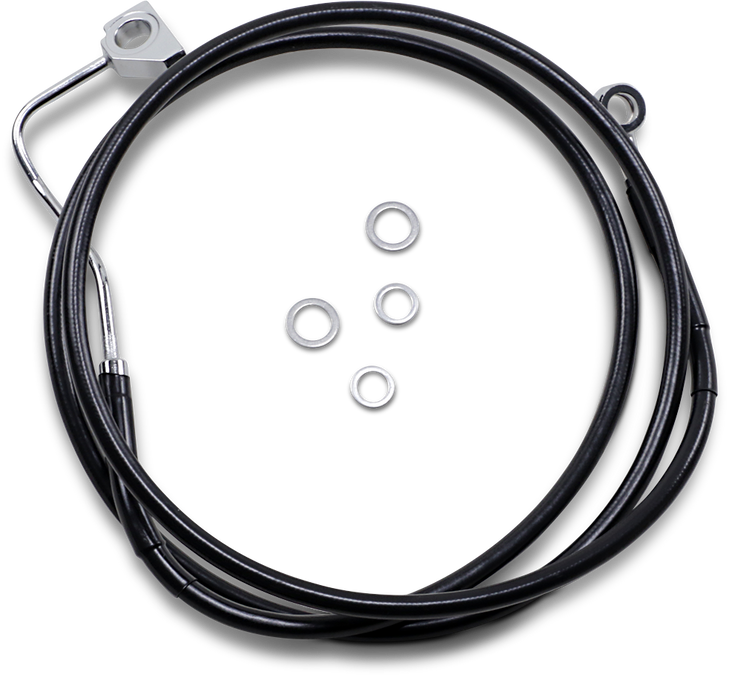 Drag Specialties Brake Line - Front (Upper) - Black - +2" With Abs