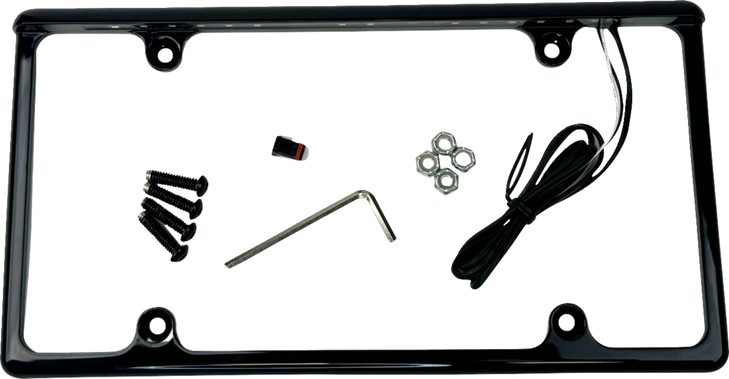 License Plate Frame - Led - Gloss Black Lpf-Auto-B