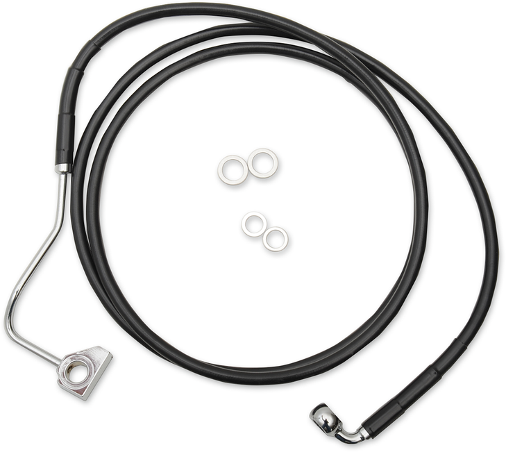 Drag Specialties Brake Line - Front (Upper) - Black - +8"