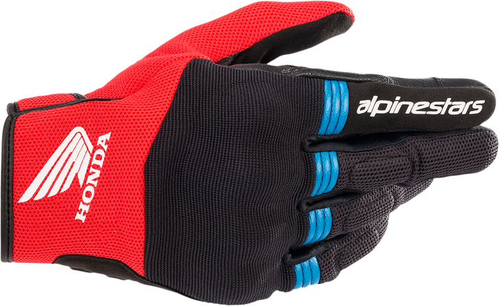 Honda Copper Gloves - Black/Bright Red/Blue - Medium 3568321-1317-M