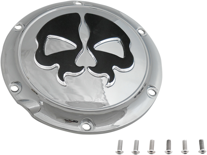 Drag Specialties Split Skull Derby Cover - Chrome