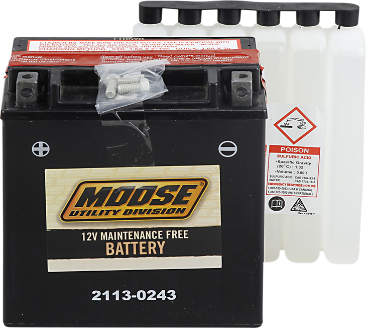 Moose Utility Agm Battery - Ytx20Ch-Bs Mtx20Ch-Bs
