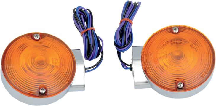 Drag Specialties Turn Signal Light Kit - Chrome - Front Flt