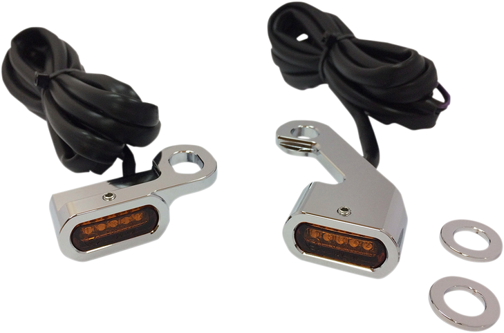 Drag Specialties Led Handlebar Marker Lights - Chrome/Amber