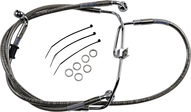 Drag Specialties Brake Line - +6" - Stainless Steel - Fxdf '08-'17