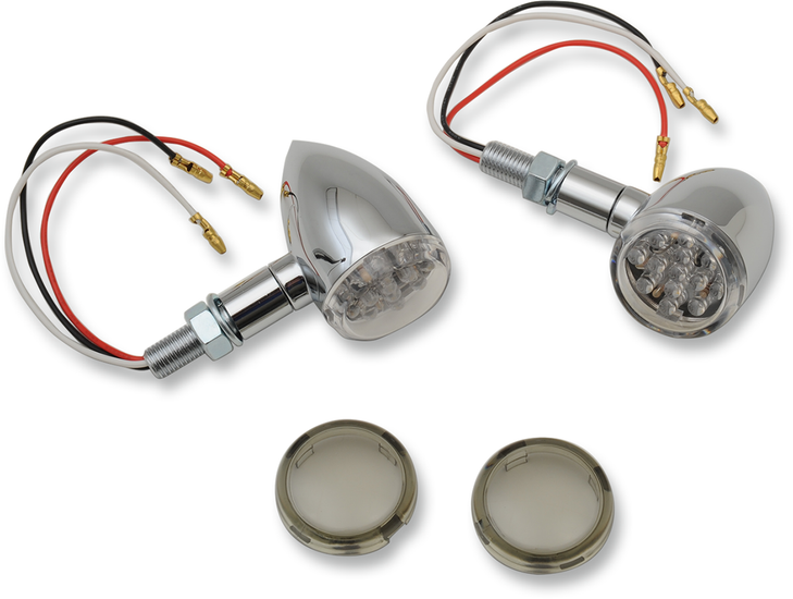 Drag Specialties Led Marker Lights - Chrome/Red - Smoke Lens
