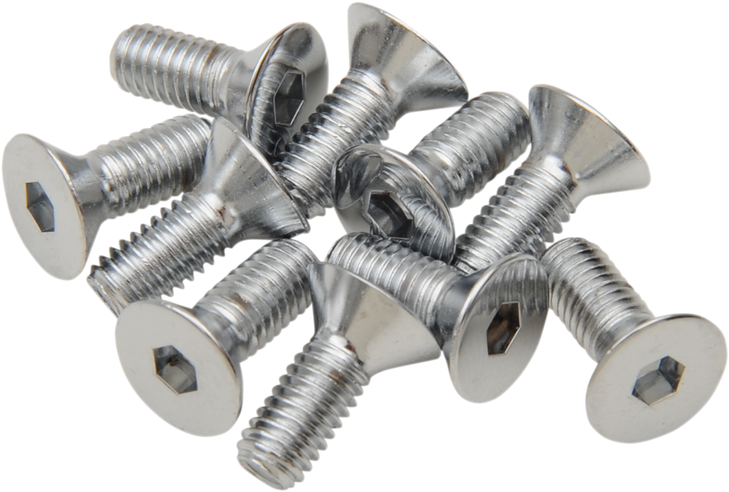 Drag Specialties Bolts - Flat-Head - Chrome - 10-32 X 1/2"