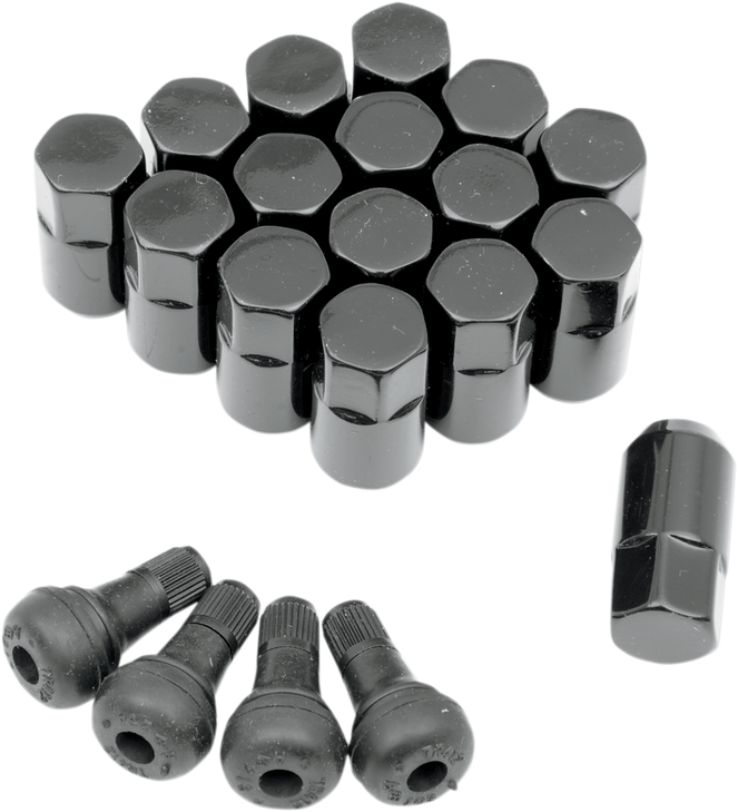 Moose Utility Lug Nut - 3/8"-24 - Black - Tapered - 16 Pack Sp300Mo201B